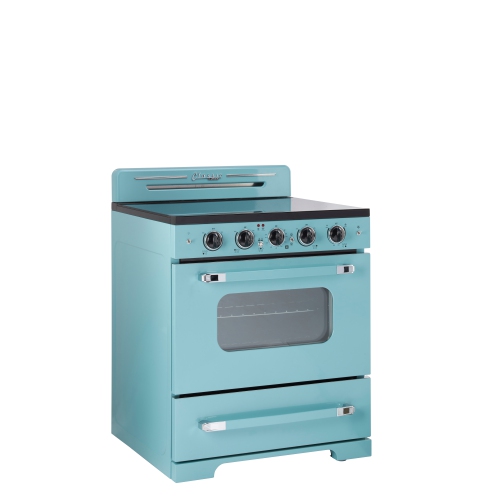 Unique Appliances Classic Retro 30-inch 3.9 cu. ft. Retro Electric Range with Convection Oven in Ocean Mist Turquoise