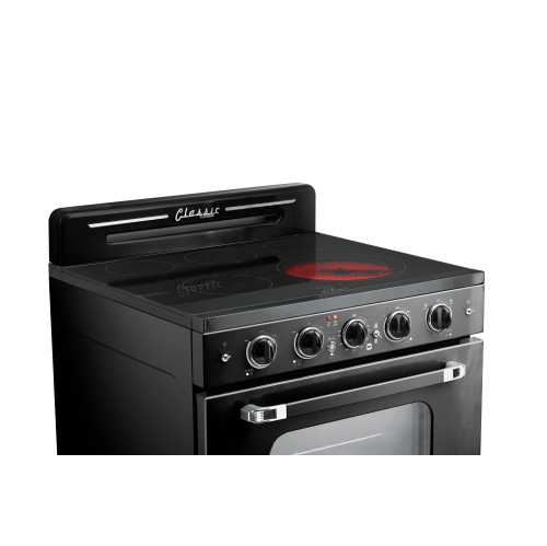 Unique Appliances Classic Retro 30-inch 3.9 cu. ft. Retro Electric Range with Convection Oven in Midnight Black