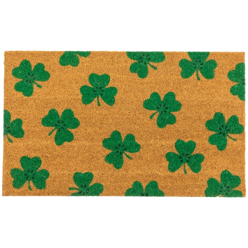 Natural Coir Shamrock Outdoor Doormat 18" x 30"