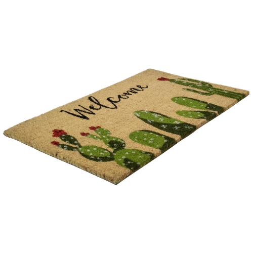 Natural Coir Cactus "Welcome" Outdoor Doormat 18" x 30"