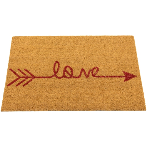 Natural Coir "Love" Arrow Outdoor Doormat 18" x 30"