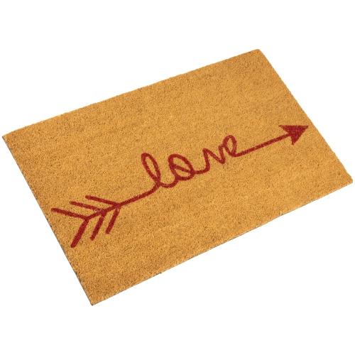 Natural Coir "Love" Arrow Outdoor Doormat 18" x 30"