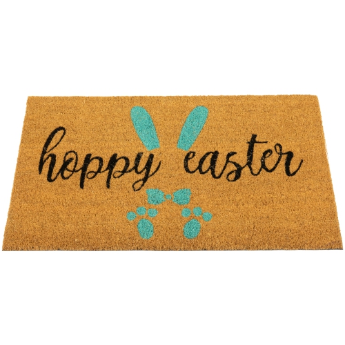 Natural Coir "Hoppy Easter" Outdoor Doormat - 18" x 30"