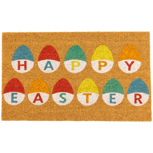 Tapis d'entrée d'extérieur Natural Coir Happy Easter Egg 18 x 30 po