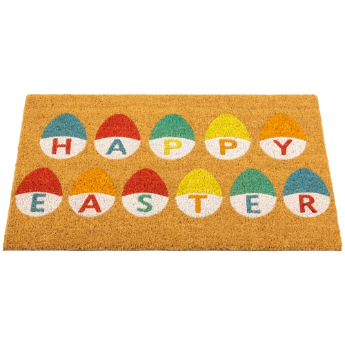 Natural Coir Happy Easter Egg Outdoor Doormat 18" x 30"
