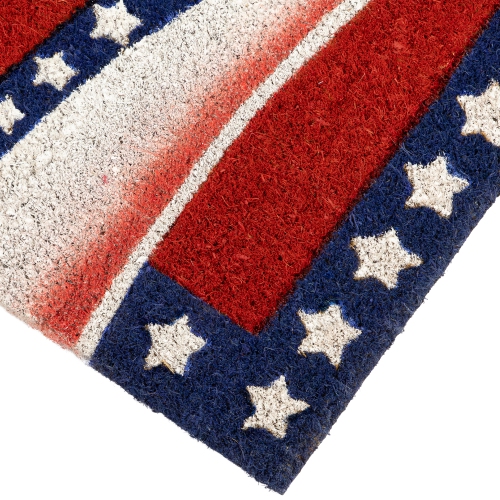 Stars and Stripes Welcome Outdoor Coir Patriotic Doormat - 18" x 30"