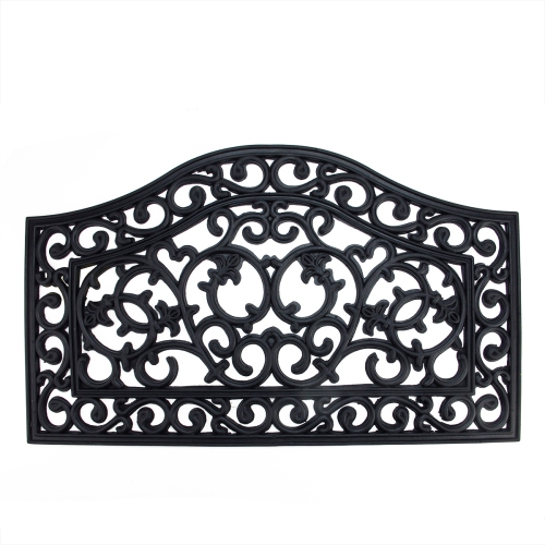 Black Scroll Design Outdoor Doormat 18" x 30"