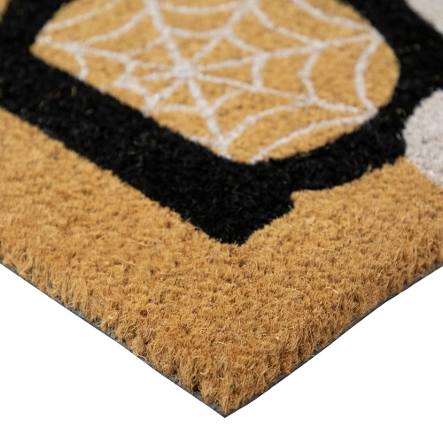 Boo Ghost Natural Coir Halloween Doormat - 30" - Beige and Orange