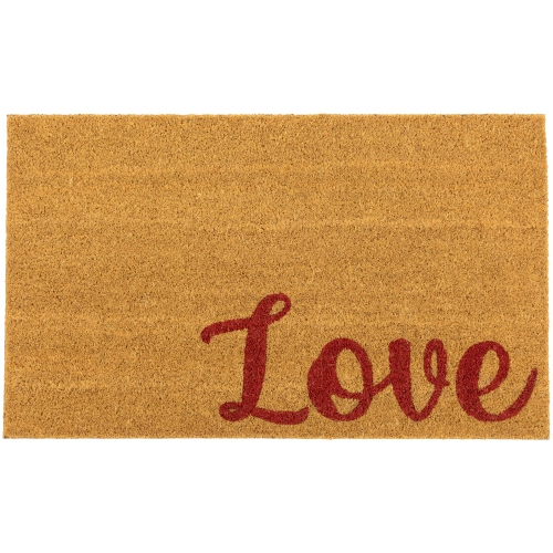 Natural Coir "Love" Outdoor Doormat 18" x 30"