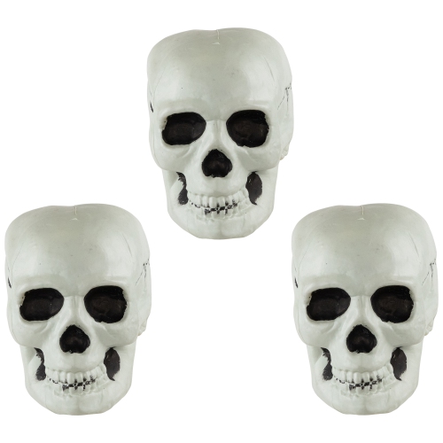 Bag of Skulls Halloween Decorations - 6" - Set of 3