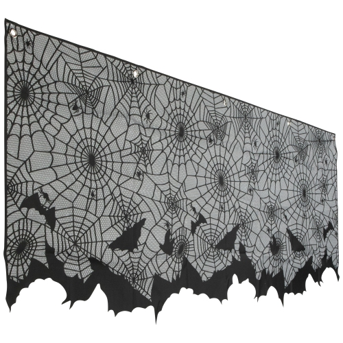 Spider Webs and Bats Halloween Valance Decoration - 5.25'