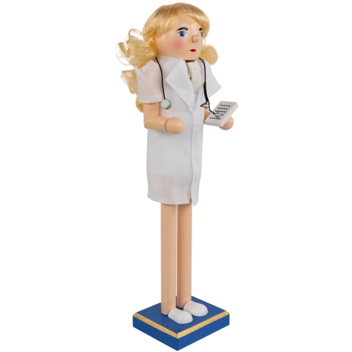 Nurse with Stethoscope Wooden Christmas Nutcracker - 15"