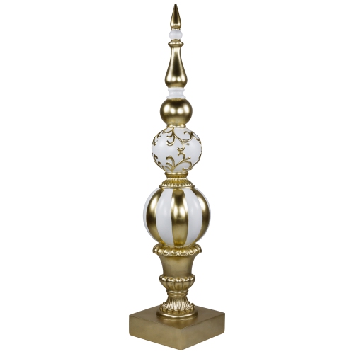 Ball Finial Commercial Size Christmas Decoration 48" - Gold and White