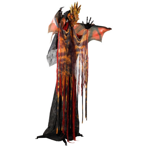 Lighted and Animated Standing Dragon Man with Sound Halloween Figure - 5.75'