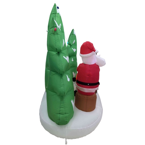 LED Lighted Inflatable Santa and Reindeer Outdoor Christmas Decoration - 8'