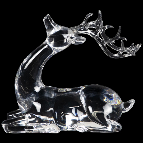 Laying Acrylic Deer Christmas Decoration - 6.25"