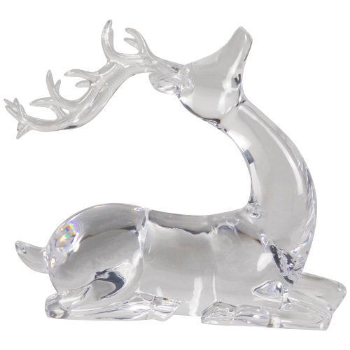 Laying Acrylic Deer Christmas Decoration - 6.25"