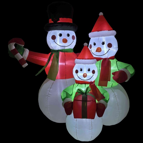Lighted Inflatable Family of Snowman Outdoor Christmas Decoration - 4'