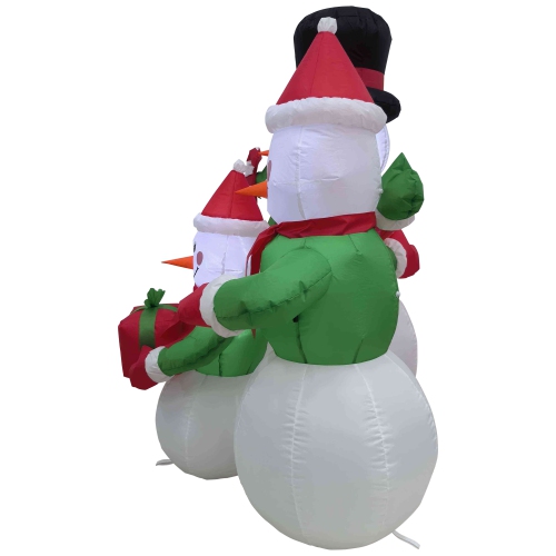 Lighted Inflatable Family of Snowman Outdoor Christmas Decoration - 4'