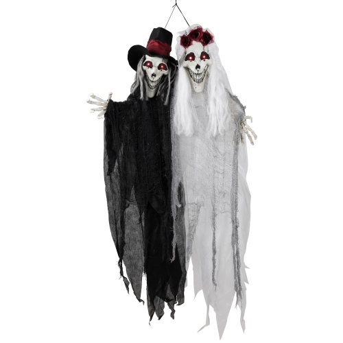 Lighted Skeleton Couple with Sound Halloween Decoration - 47"