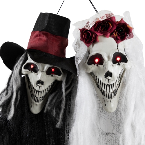 Lighted Skeleton Couple with Sound Halloween Decoration - 47"