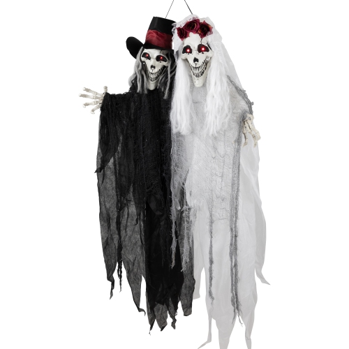 Lighted Skeleton Couple with Sound Halloween Decoration - 47"