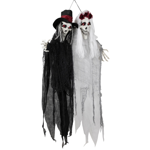 Lighted Skeleton Couple with Sound Halloween Decoration - 47"