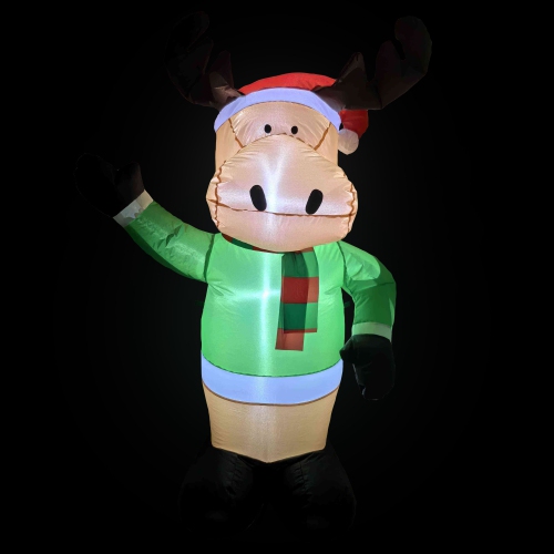 Lighted Inflatable Moose Outdoor Christmas Decoration - 4.25'
