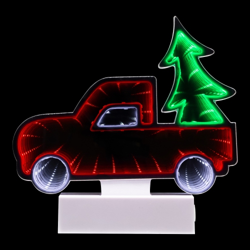 LED 3D Truck Christmas Infinity Mirror - 7.25"