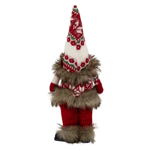 Standing Gnome with Knitted Outfit Christmas Figure - 19" - Red