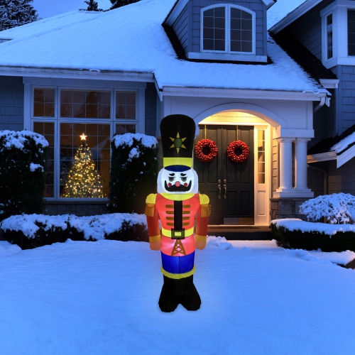 NORTHLIGHT  Lighted Inflatable Nutcracker Soldier Outdoor Christmas Decoration - 6.25'