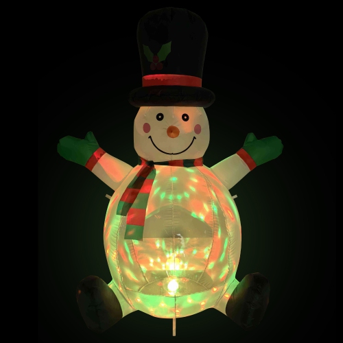 Lighted Inflatable Snowman with Top Hat Outdoor Christmas Decoration - 4'
