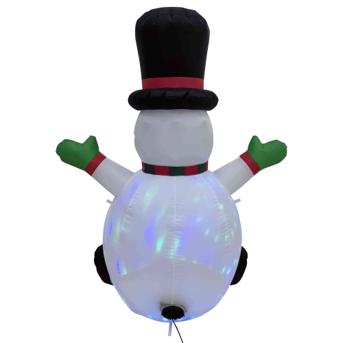 Lighted Inflatable Snowman with Top Hat Outdoor Christmas Decoration - 4'