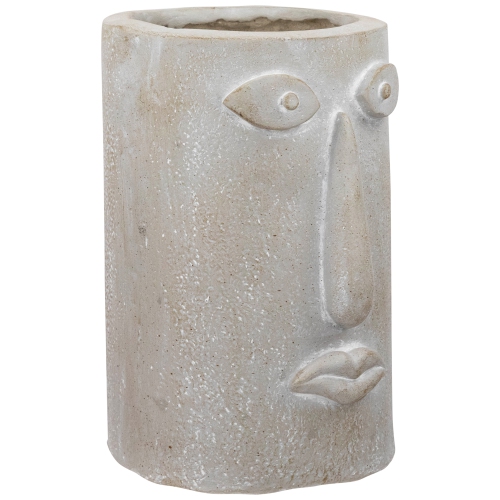 Large Abstract Face Ceramic Outdoor Garden Planter - 12.25"