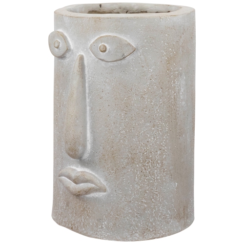 Large Abstract Face Ceramic Outdoor Garden Planter - 12.25"