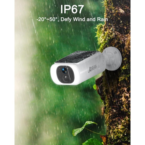 ANRAN Camera Surveillance Exterieur with Embedded Solar Panel Solar Security Camera