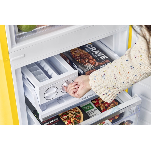 Unique Appliances Classic Retro 24-inch 12 cu. ft. Retro Frost Free Bottom Freezer Refrigerator in Canary Yellow