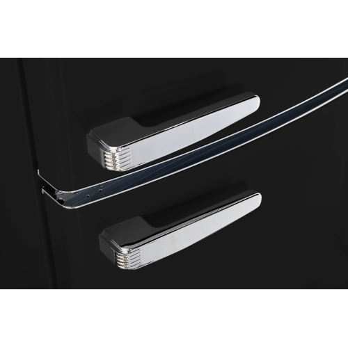 Classic Retro d'unique électroménagers de 24 po et 12 pi3. avec Réfrigérateur à congélateur inférieur sans givre de Retro Frost, noir mat