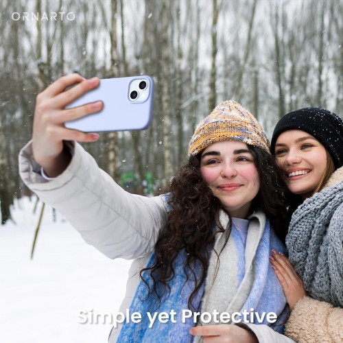 ORNARTO Compatible with iPhone 15 Case, Slim Liquid Silicone 3 Layers Full Covered Soft Gel Rubber Phone Case Protective Cover with Microfiber Lining