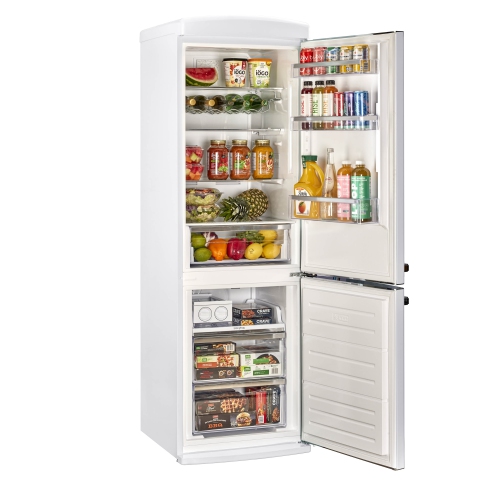 Unique Appliances Classic Retro 24-inch 12 cu. ft. Retro Frost Free Bottom Freezer Refrigerator in Marshmallow White