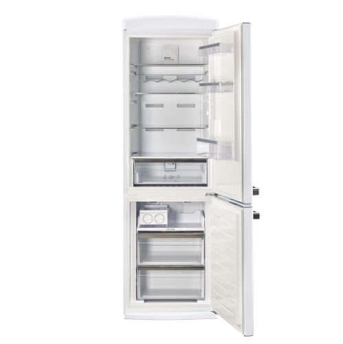 Unique Appliances Classic Retro 24-inch 12 cu. ft. Retro Frost Free Bottom Freezer Refrigerator in Marshmallow White