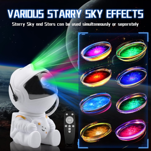 YOULIGHTS Astronaut starry sky projector, galaxy projector lamp, night light for kids, nebula chandelier with remote control, birthday, Valentine's