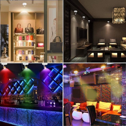 YOULIGHTS 2 Pack, RGB LED Spotlight, Battery Operated Accent Lights, Indoor Mini Puck Light, Dimmable Uplight, 4000K Warm White, Stick on Anywhere