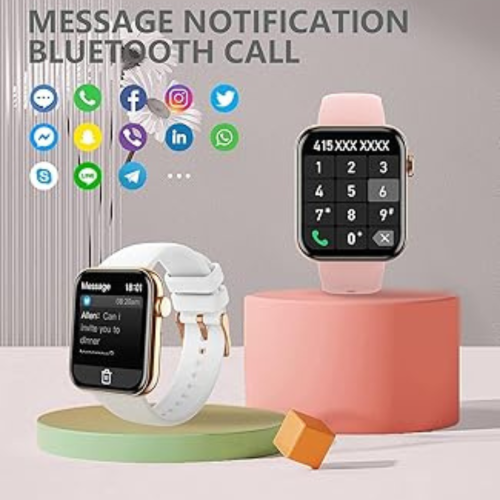 Smart Watch for iPhone Android, Smart Watches for Women(Call Receive/Dial), 1.85" Waterproof Fitness Tracker with AI Voice Control Heart Rate Sleep