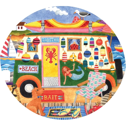 Ceaco - 5 in 1 Multipack - Happy Camper - 300 Piece, (2) 500 Piece, (1) 750 Piece Jigsaw Puzzles