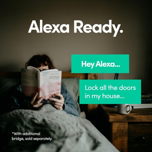 igloohome Deadbolt Go Smart Lock (Satin Nickel) w/Fingerprint, Digital Keys, Remote PIN Codes, Apple Watch & Alexa w/WiFi Bridge (Sold Separately) -