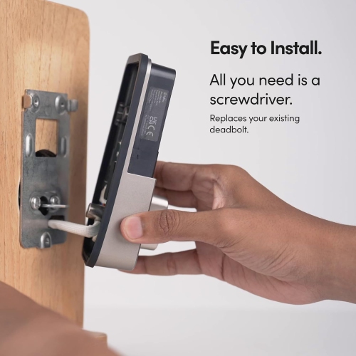 igloohome Deadbolt Go Smart Lock (Satin Nickel) w/Fingerprint, Digital Keys, Remote PIN Codes, Apple Watch & Alexa w/WiFi Bridge (Sold Separately) -