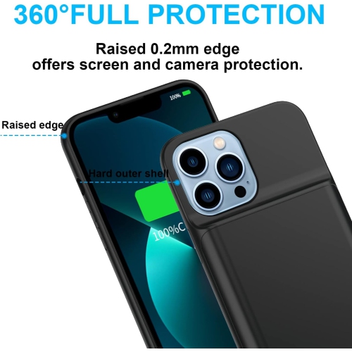 y Case for iPhone 13, 7000mah Portable Rechargeable y Charger Case Protective Charging Case Battery Batteries Replacement Ni-MH AAA for Panasonic