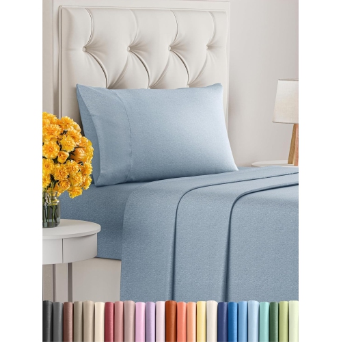 Draps 3 pièces pour lit simple - Comfy Breathable & Cooling Sheets - Hotel Luxury Bed Sheets-Deep Sheets, Easy-Fit, Soft & Wrinkle Free - Ensemble de