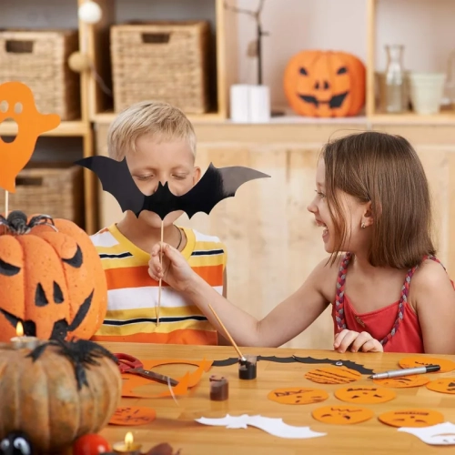 88 pièces 3D Bats décoration d'Halloween | 4 tailles autocollants chauve-souris en PVC pour décoration murale, fête et Halloween | comprend 140